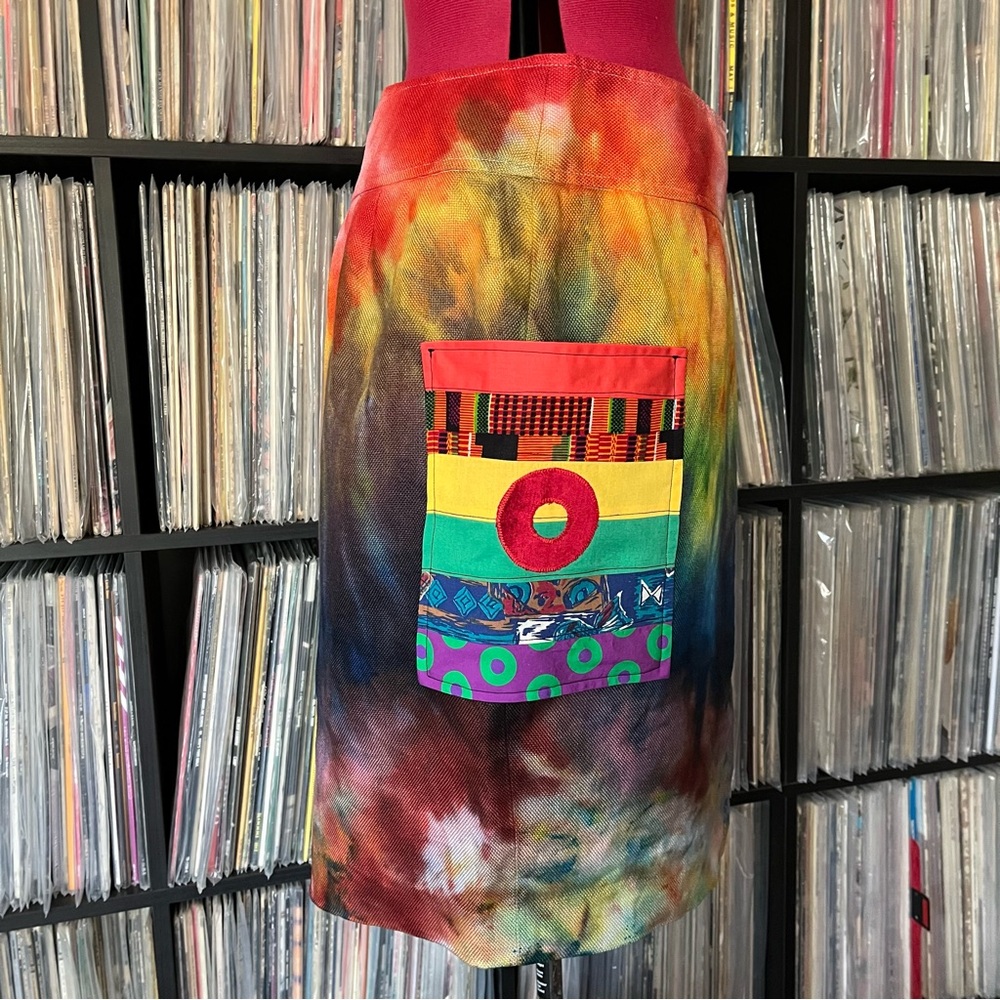 Ralph Lauren Linen Skirt ice Dyed 🌈 Phish Donut ⭕️ 🦎Patchwork ♻️ Dicks🦙POCKET